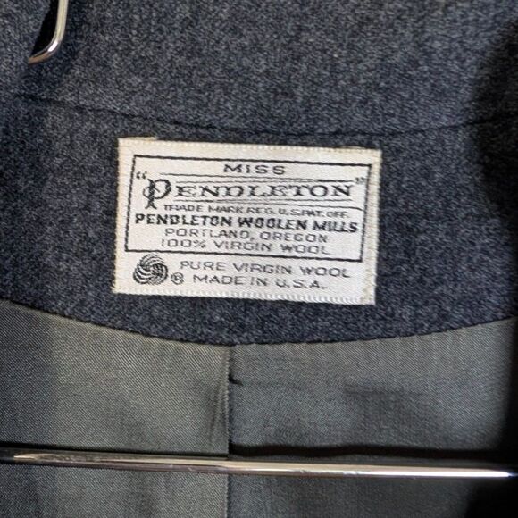 Pendleton Wool Blazer Jacket Gray Women 12 Vintage USA 100% Virgin Wool Classic - Picture 2 of 7